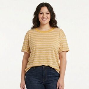 dip Yellow Striped Short Sleeve 100% linen Tee